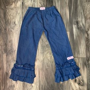 Ruffle Girl size 10 girl pants denim